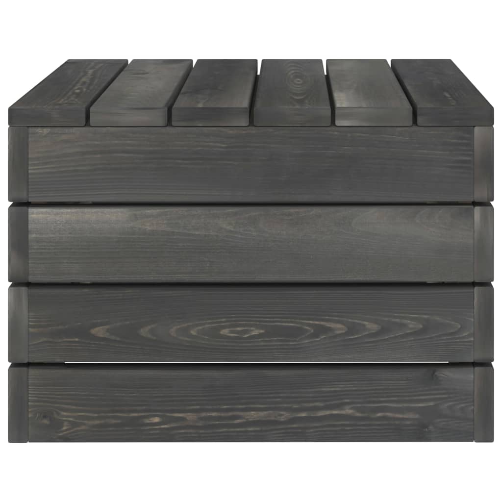 Mesa em paletes para jardim pinho maciço cinzento-escuro - Image 3