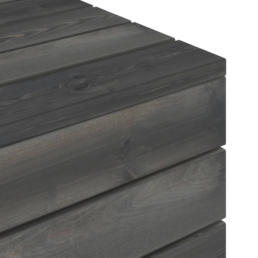 Mesa em paletes para jardim pinho maciço cinzento-escuro - Image 4
