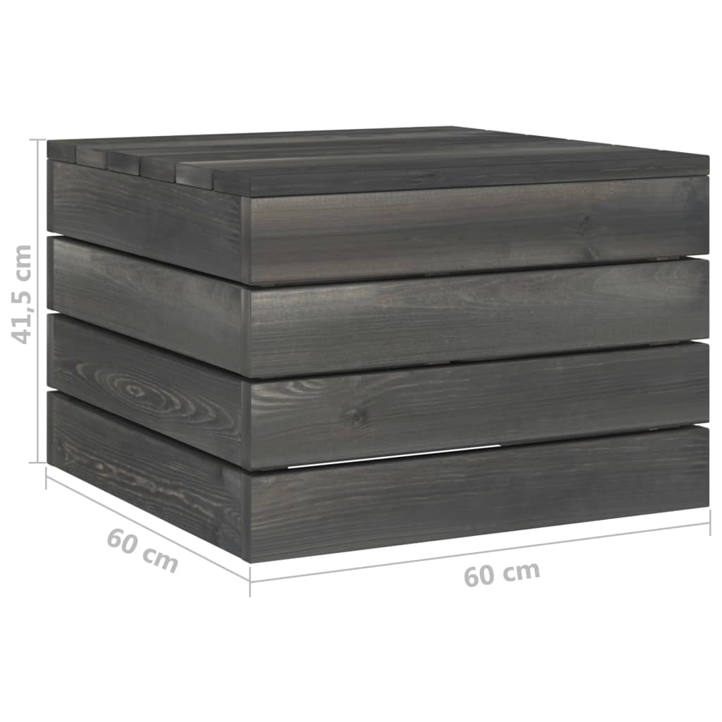 Mesa em paletes para jardim pinho maciço cinzento-escuro - Image 5