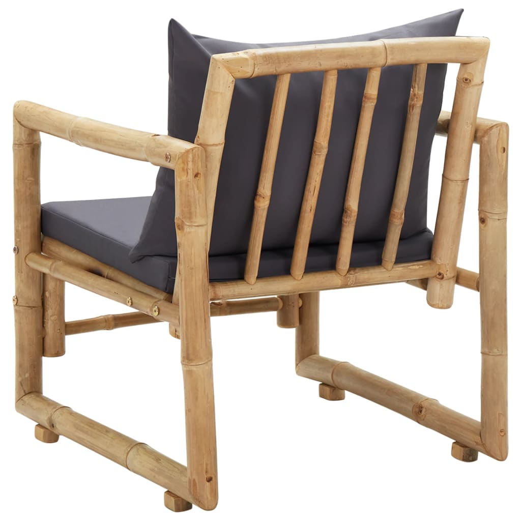 Cadeiras de jardim c/ almofadões 2 pcs bambu - Image 6