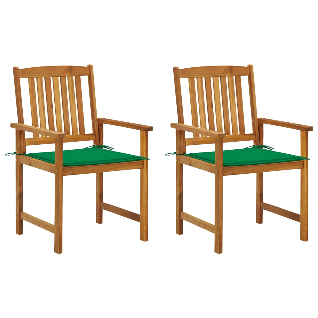 Cadeiras de jardim com almofadões 2 pcs acácia maciça