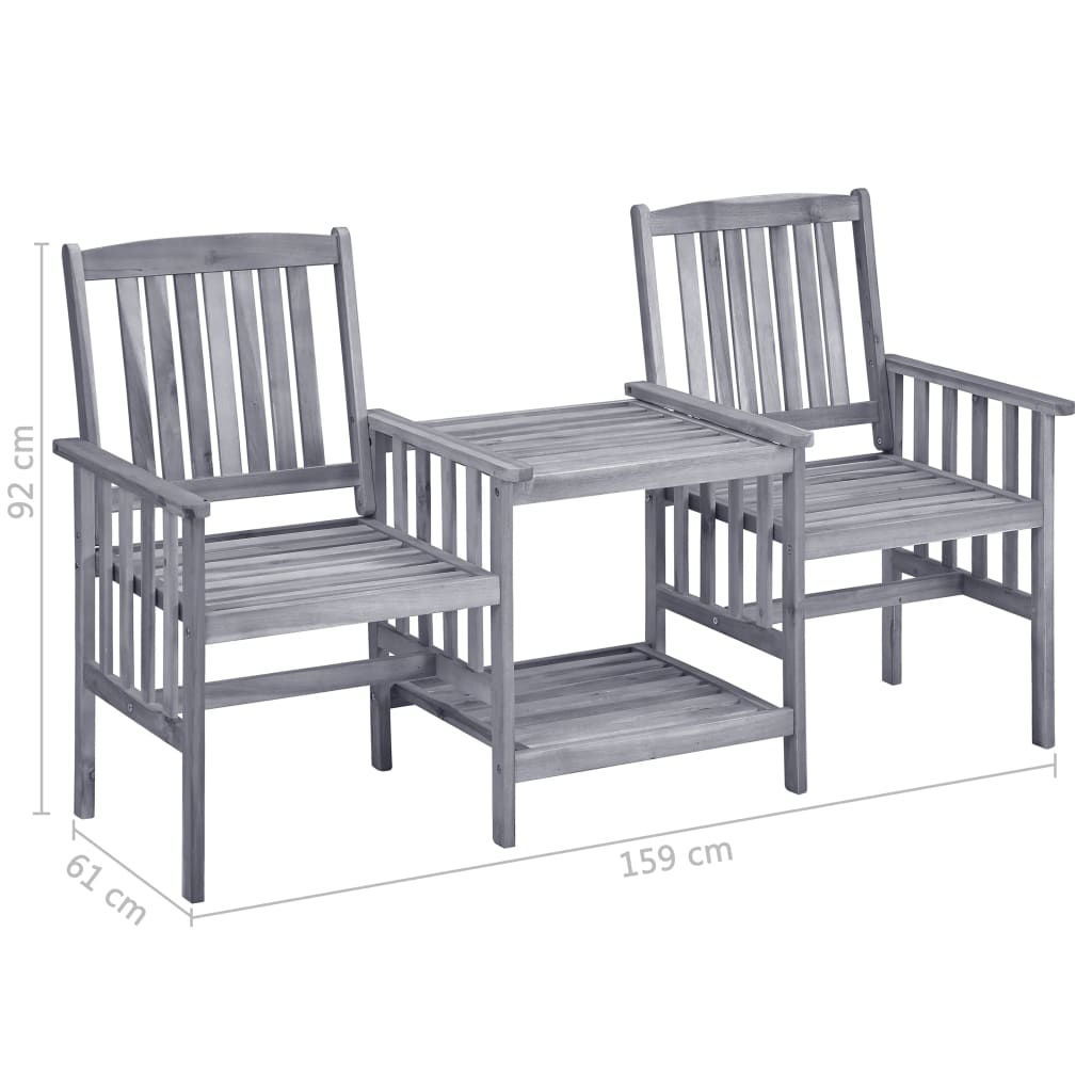 Cadeiras de jardim c/ mesa de centro e almofadões acácia maciça - Image 11