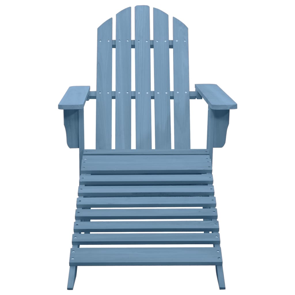 Cadeira Adirondack para jardim com otomano abeto maciço azul - Image 2