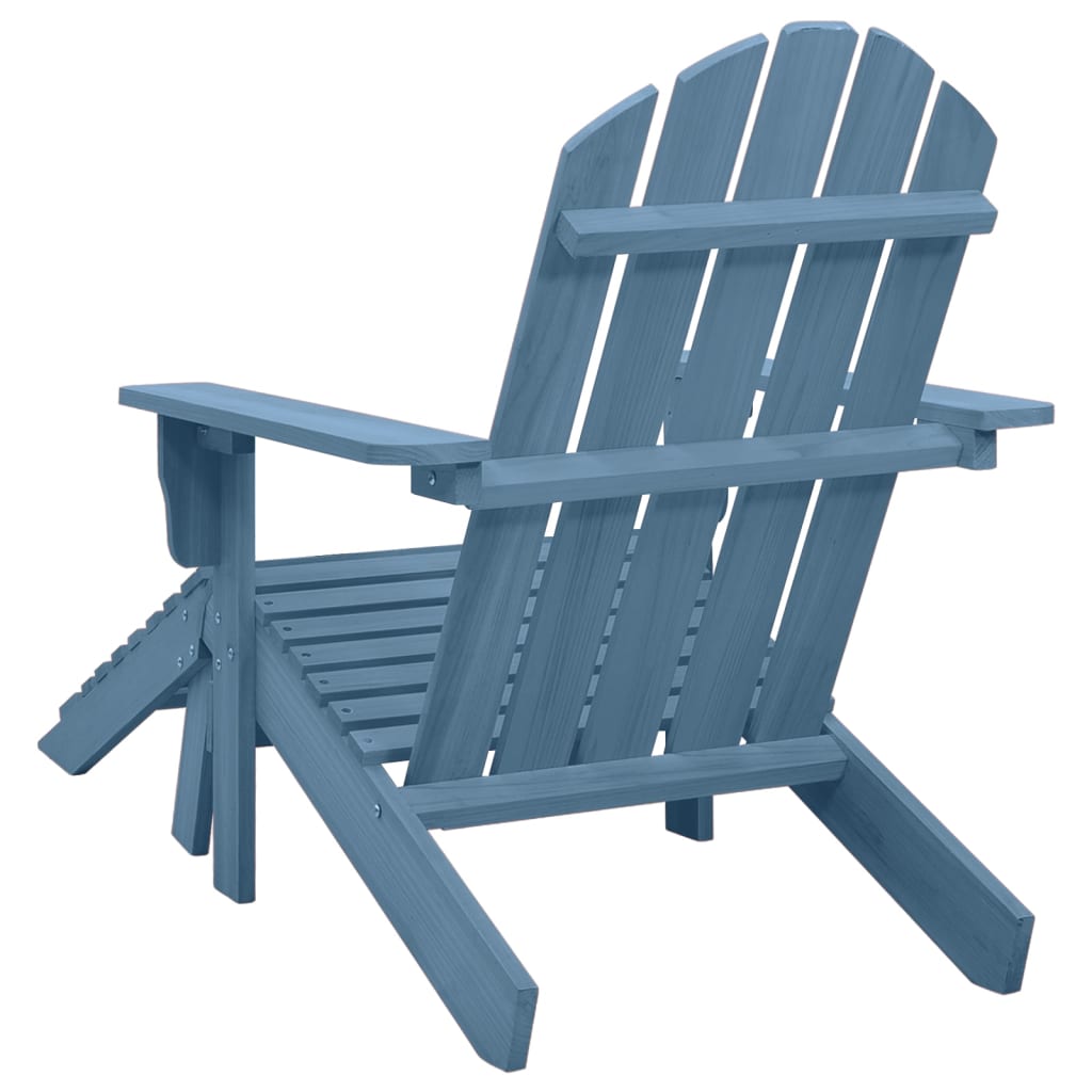 Cadeira Adirondack para jardim com otomano abeto maciço azul - Image 4