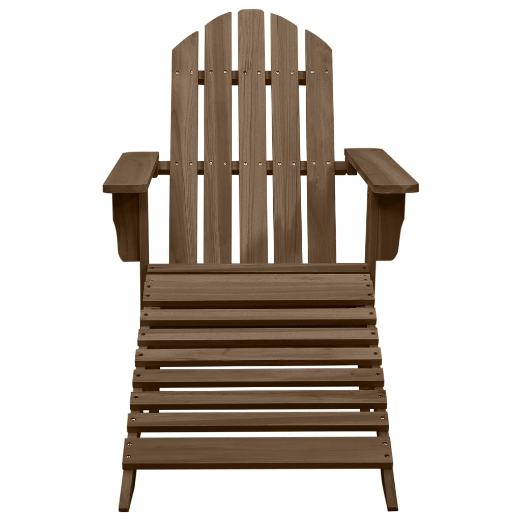 Cadeira de jardim Adirondack c/ otomano e mesa abeto castanho - Image 6