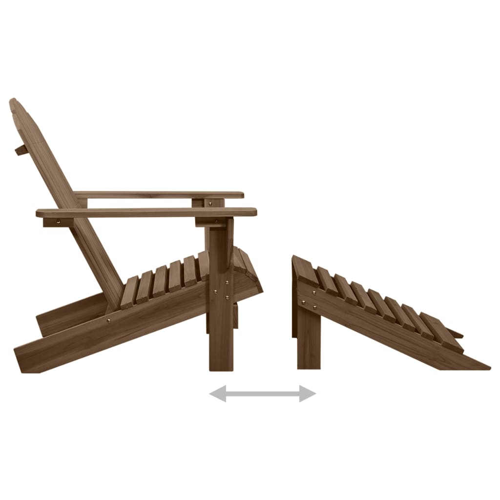 Cadeira de jardim Adirondack c/ otomano e mesa abeto castanho - Image 7