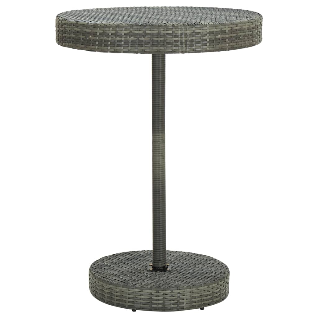 5 pcs conjunto de bar para jardim vime PE cinzento - Image 2