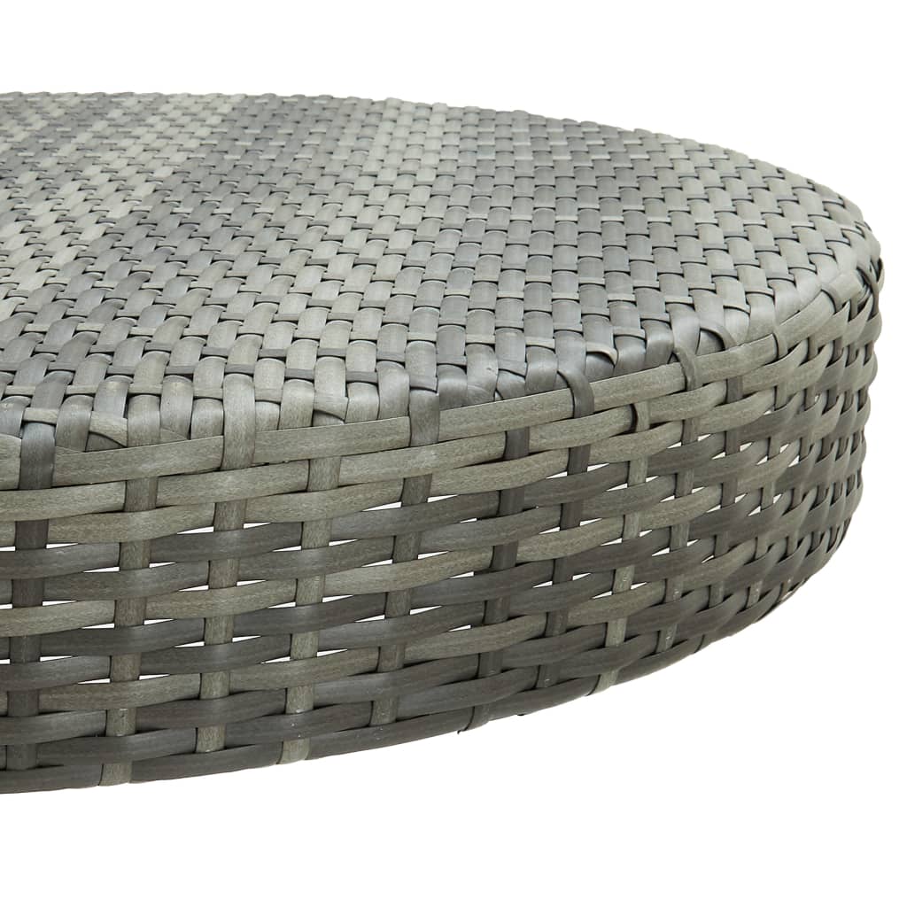 5 pcs conjunto de bar para jardim vime PE cinzento - Image 4