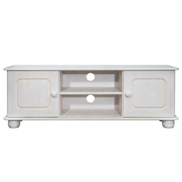 Móvel de TV 115x29x40 cm pinho maciço branco - Image 2