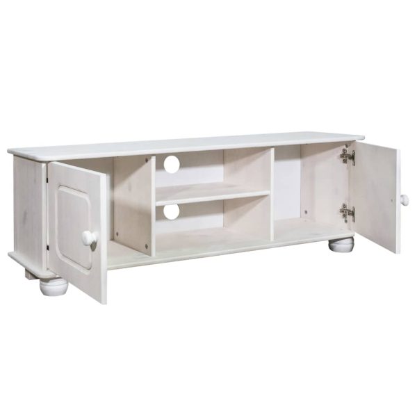 Móvel de TV 115x29x40 cm pinho maciço branco - Image 3