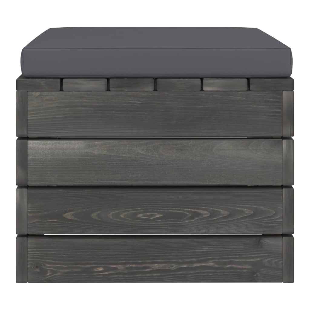 Otomanos de paletes p/ jardim 2 pcs c/ almofadões pinho maciço - Image 6