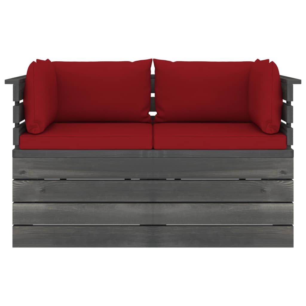 Sofá paletes 2 lugares p/ jardim c/ almofadões pinho maciço - Image 2