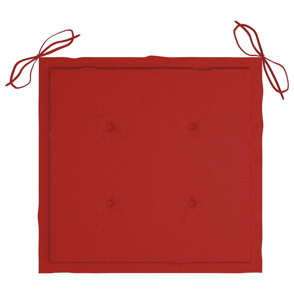 Cadeira de baloiço com almofadão vermelho teca maciça - Image 5