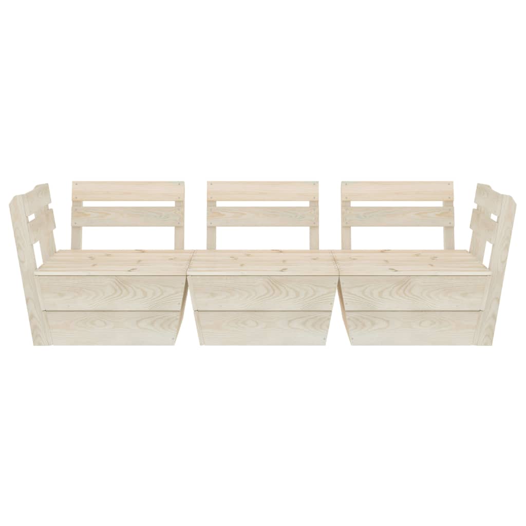 Sofá de paletes 3 lugares p/ jardim madeira de abeto impregnada - Image 2