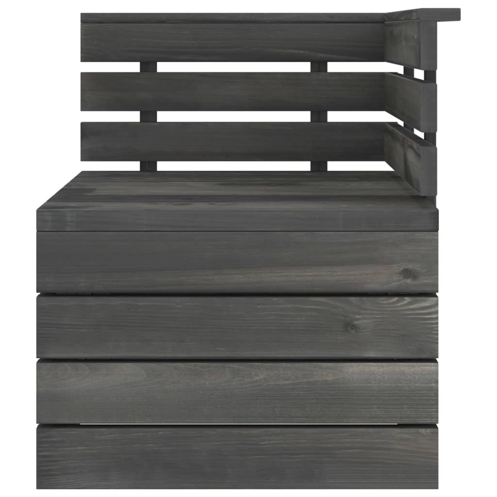 Sofá de paletes para jardim 2 lugares pinho maciço cinza-escuro - Image 4