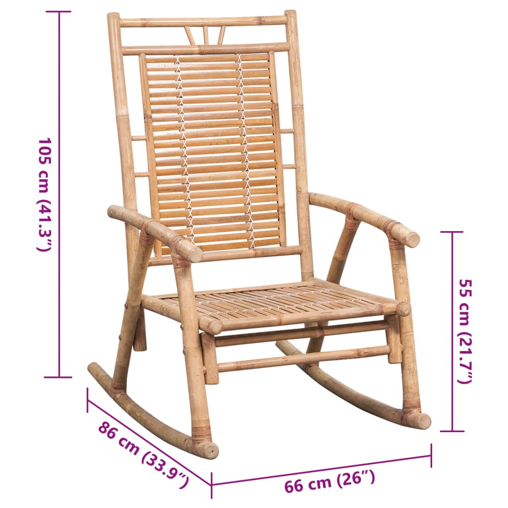 Cadeira de baloiço com almofadão bambu - Image 8