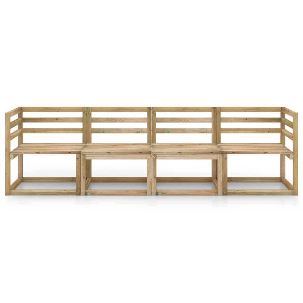 Sofá de jardim com 4 lugares pinho impregnado a verde - Image 2