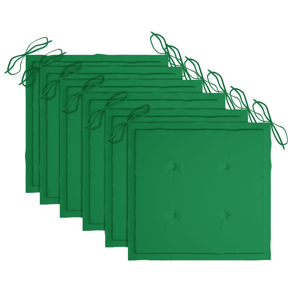 Cadeiras exterior dobráveis c/ almofadões 6 pcs acácia maciça - Image 10