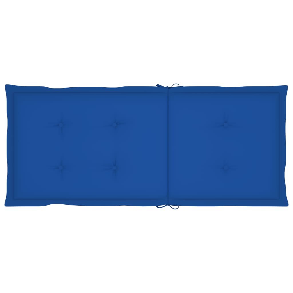 Cadeiras de jardim c/ almofadões azul real 6 pcs teca maciça - Image 8
