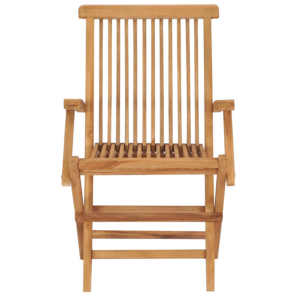 Cadeiras de jardim c/ almofadões cinzentos 4 pcs teca maciça - Image 10