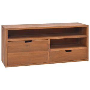 Móvel de TV 90x30x40 cm madeira de teca maciça