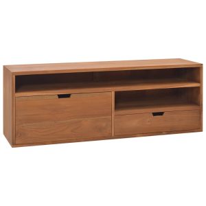 Móvel de TV 110x30x40 cm madeira de teca maciça