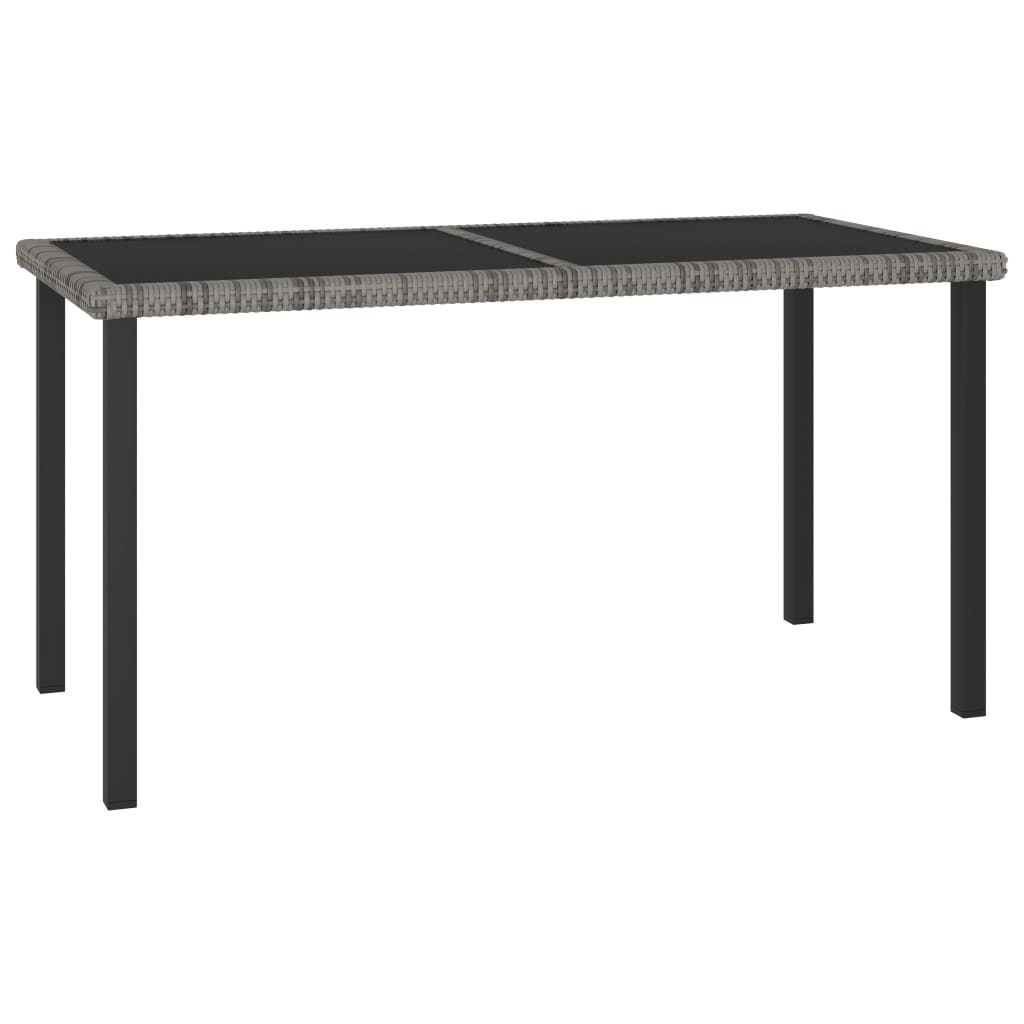 5 pcs conjunto de jantar para jardim vime PE cinzento - Image 2