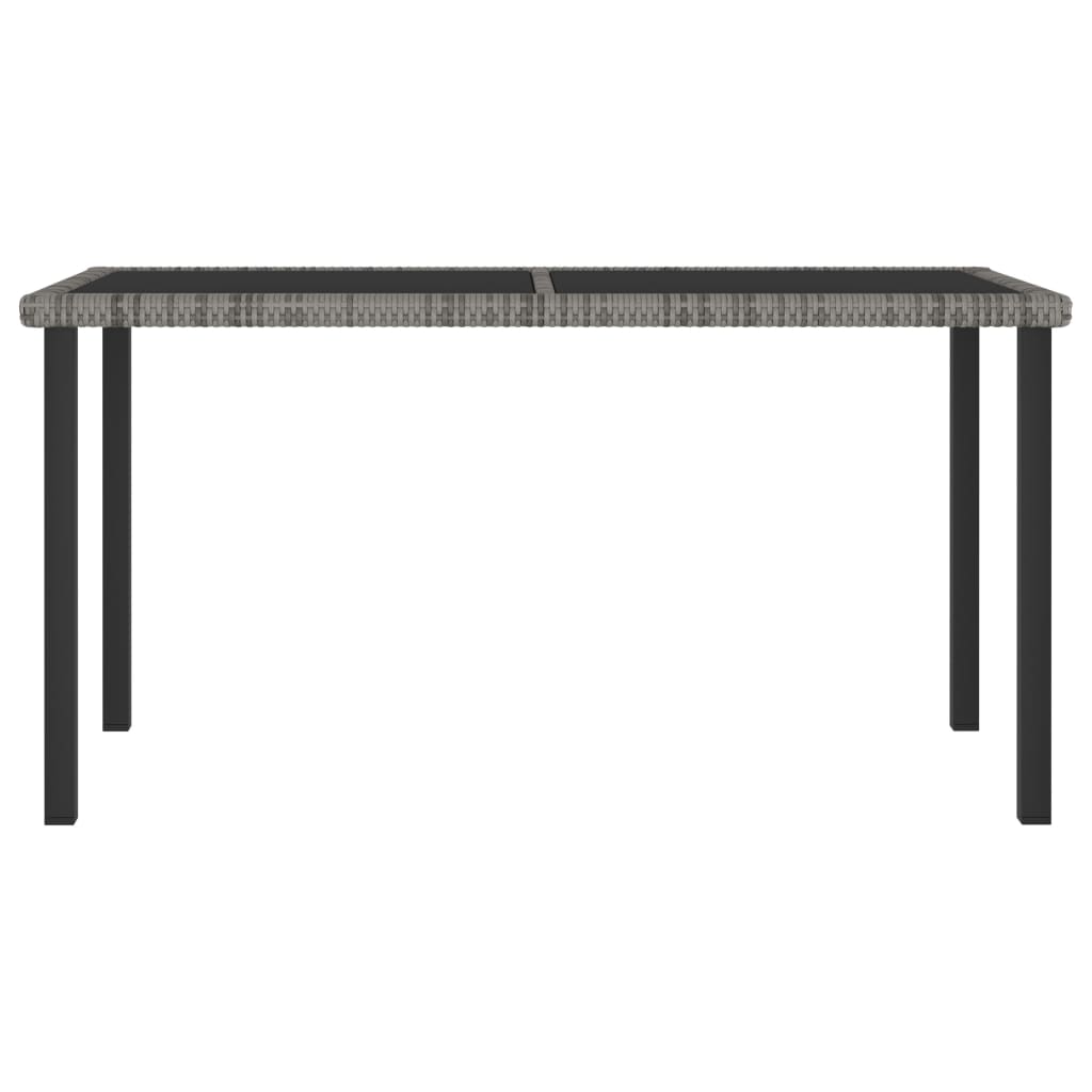 5 pcs conjunto de jantar para jardim vime PE cinzento - Image 3