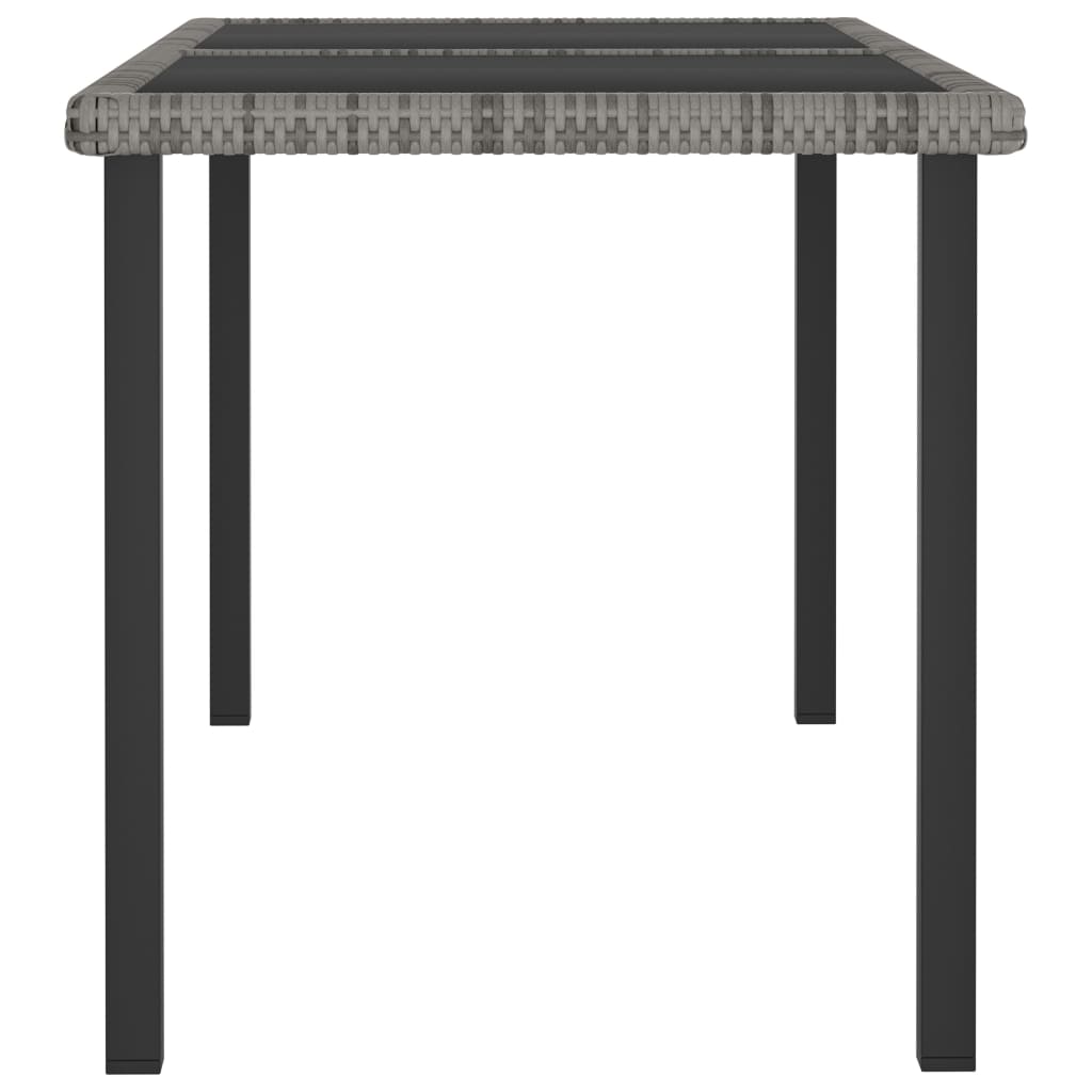 5 pcs conjunto de jantar para jardim vime PE cinzento - Image 4