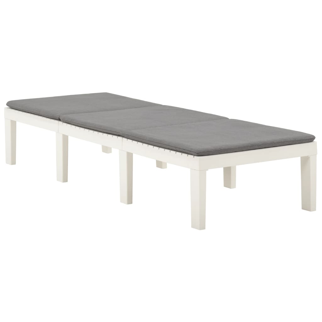 Espreguiçadeira com almofadão plástico branco - Image 2