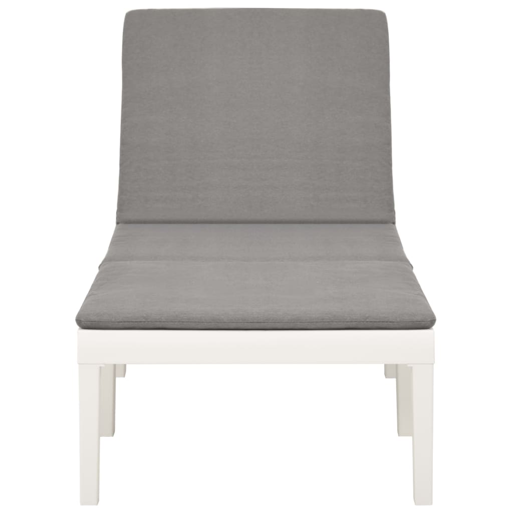 Espreguiçadeira com almofadão plástico branco - Image 3