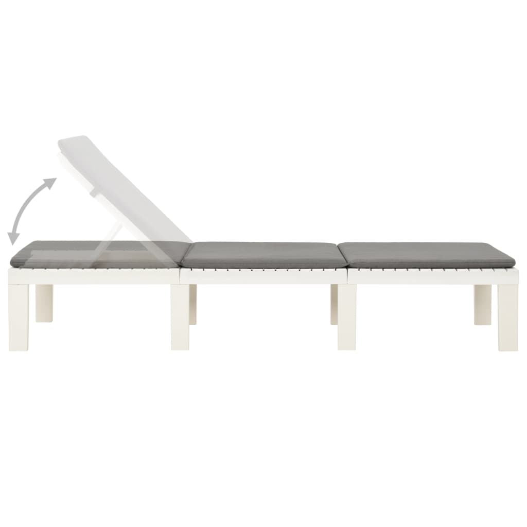 Espreguiçadeira com almofadão plástico branco - Image 6