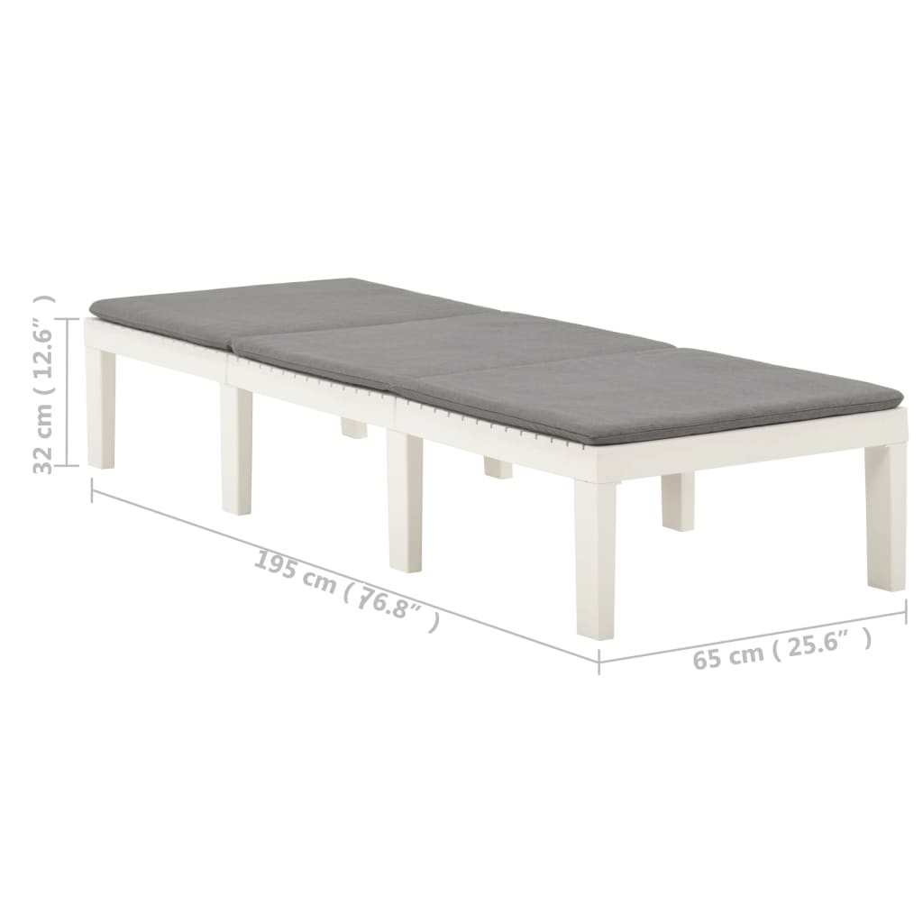 Espreguiçadeira com almofadão plástico branco - Image 9