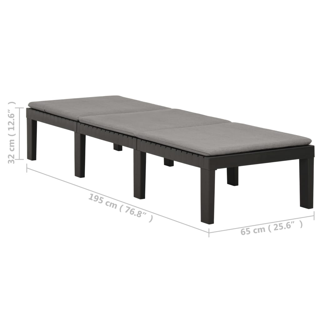 Espreguiçadeira com almofadão plástico antracite - Image 9