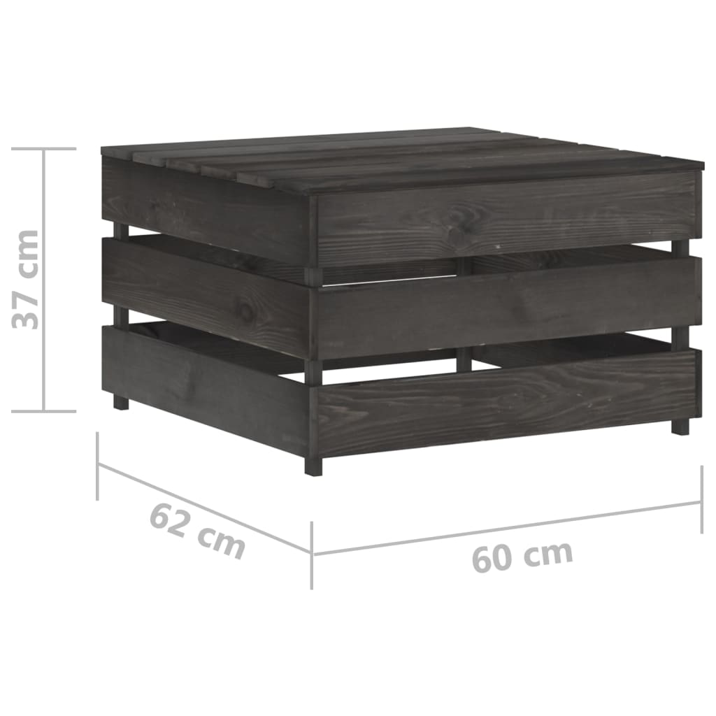 2 pcs conjunto lounge jardim em paletes pinho impregnado cinza - Image 8