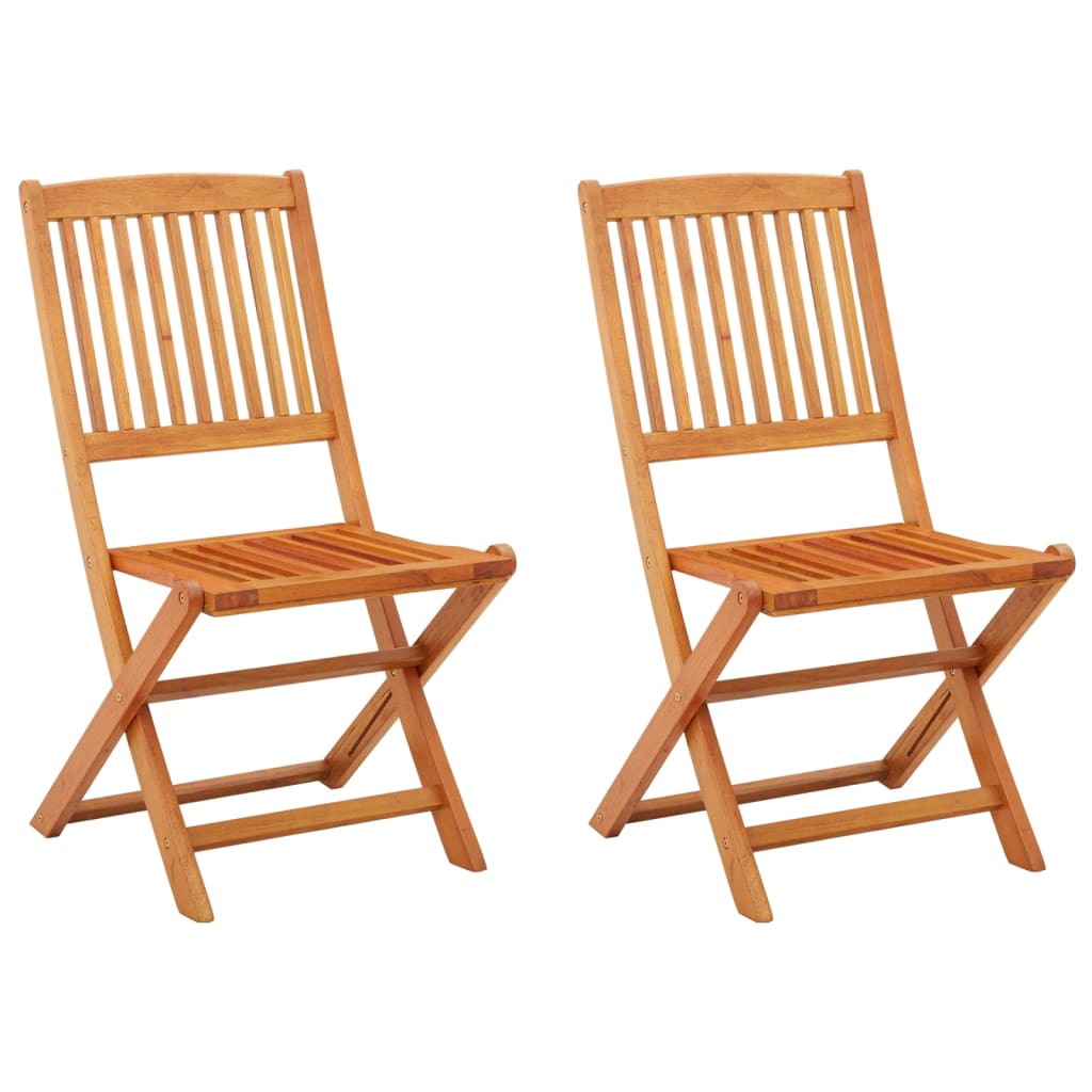 Cadeiras de jardim dobráveis 2 pcs eucalipto maciço