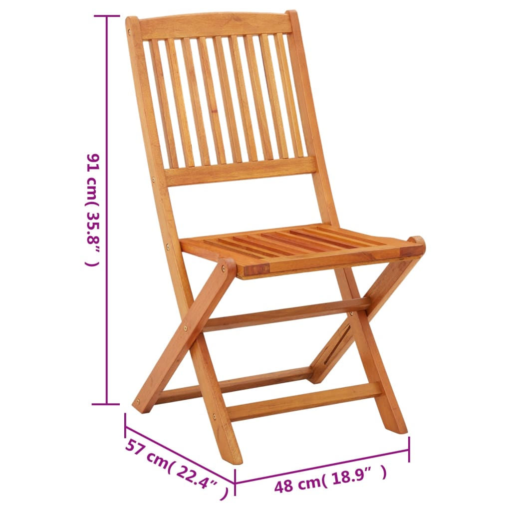 Cadeiras de jardim dobráveis 2 pcs eucalipto maciço - Image 8