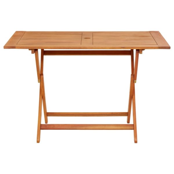 Mesa de jardim dobrável 120x70x75 cm madeira eucalipto maciça - Image 2