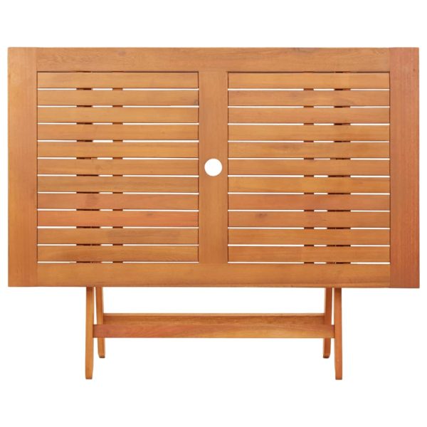 Mesa de jardim dobrável 120x70x75 cm madeira eucalipto maciça - Image 4