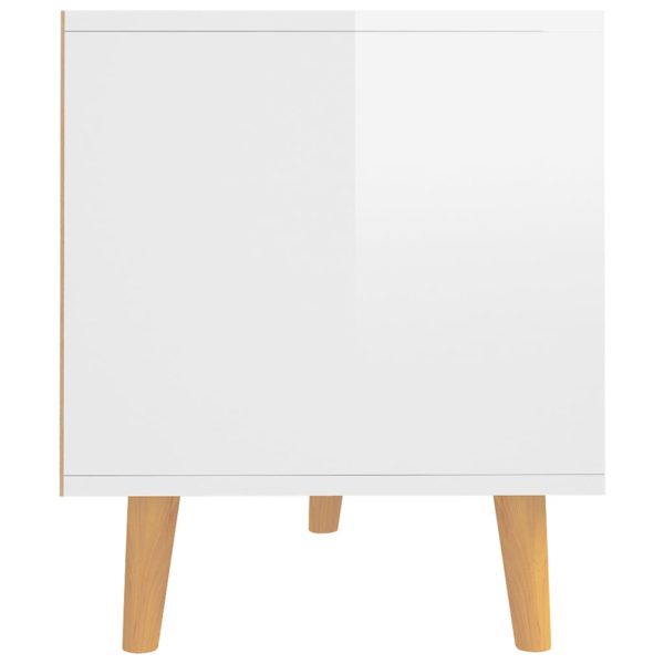 Móvel de TV 90x40x48,5 cm derivados de madeira branco brilhante - Image 5