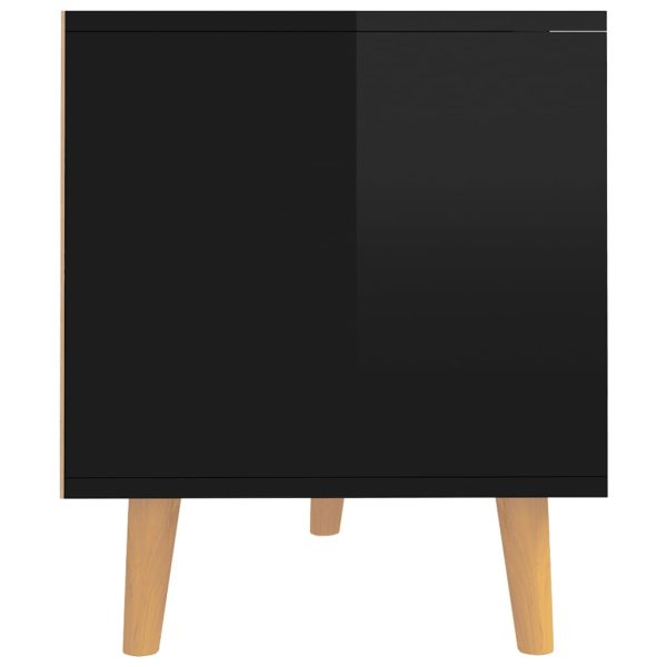 Móvel de TV 90x40x48,5 cm derivados de madeira preto brilhante - Image 5