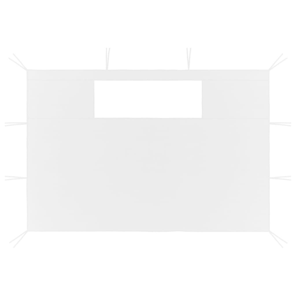 Paredes laterais para gazebo com janelas 2 pcs branco - Image 2