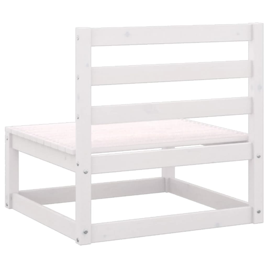 2 pcs conjunto lounge de jardim pinho maciço branco - Image 5
