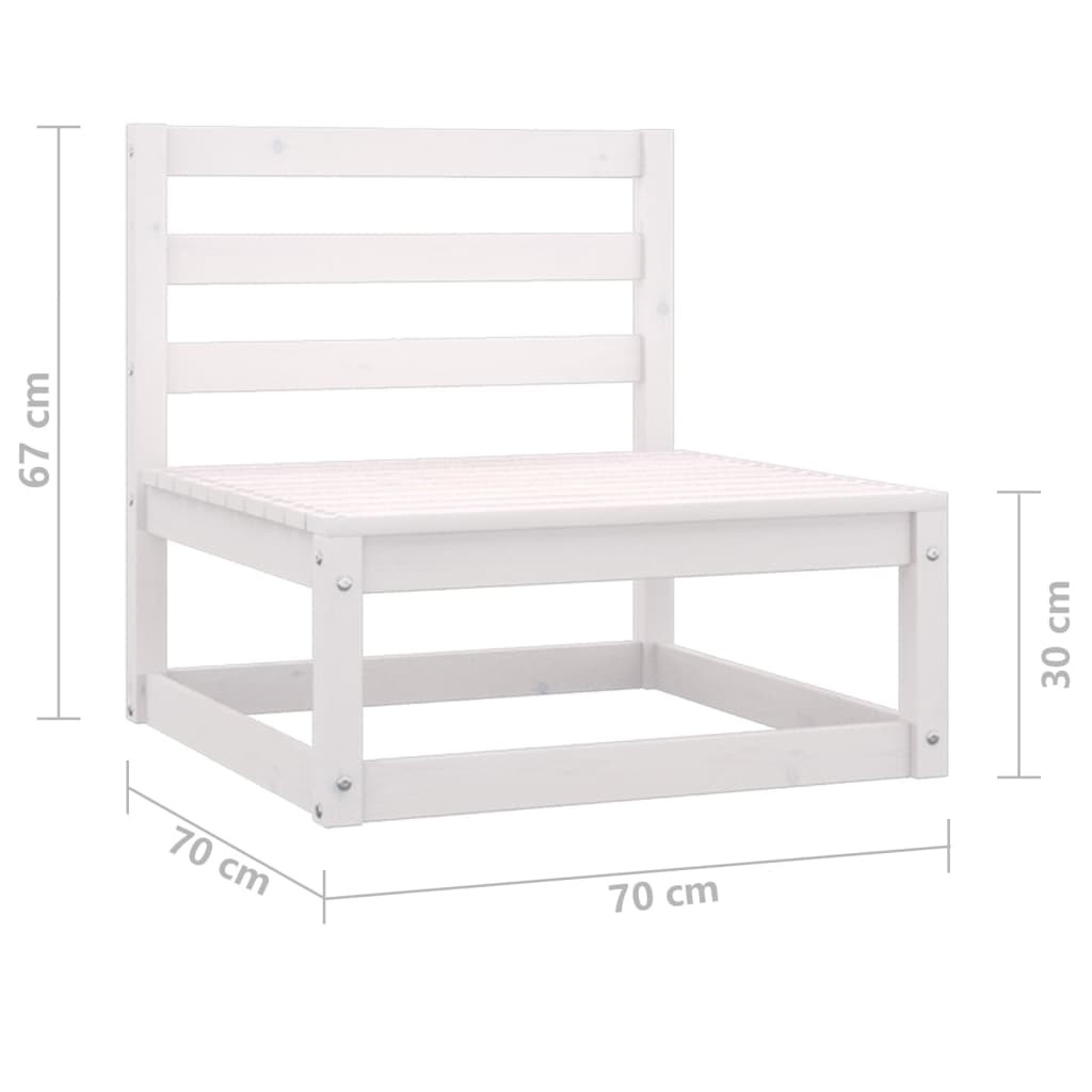 2 pcs conjunto lounge de jardim pinho maciço branco - Image 9