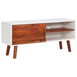 Móvel de TV 110x35x50 cm madeira de acácia maciça e MDF