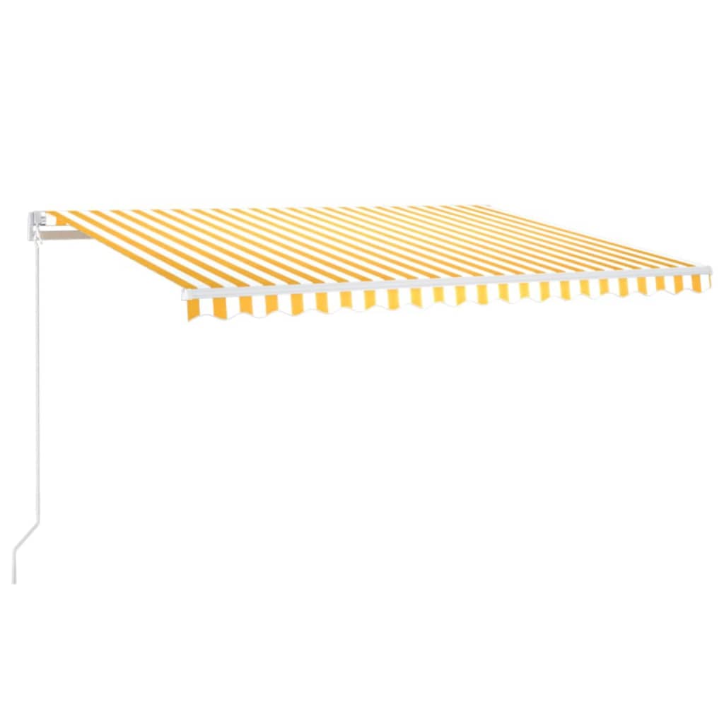 Toldo retrátil manual com LED 400x350 cm amarelo e branco - Image 2