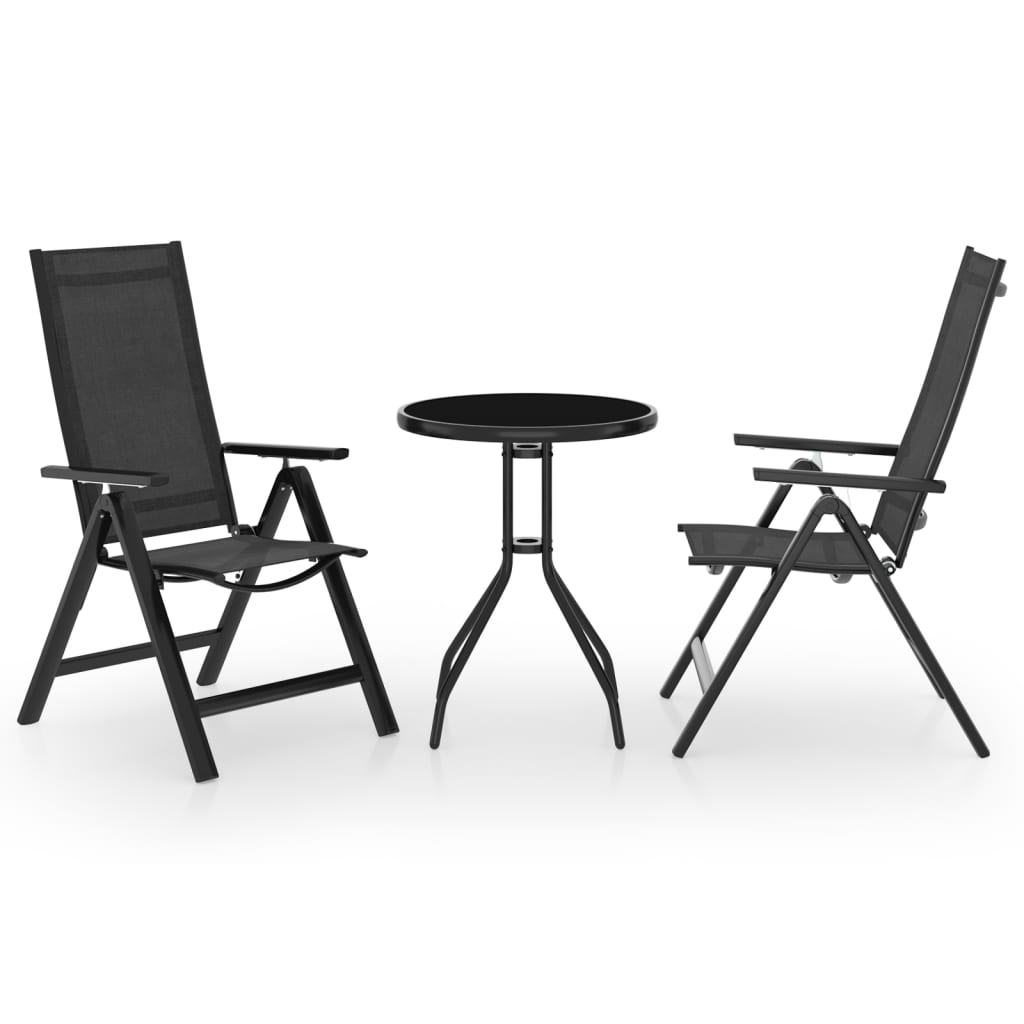 3 pcs conjunto de bistrô preto e antracite