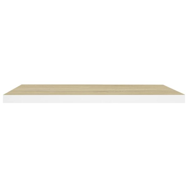 Prateleiras parede 4 pcs 80x23,5x3,8 cm MDF carvalho e branco - Image 4