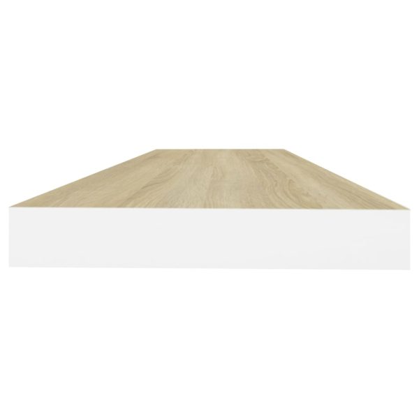 Prateleiras parede 4 pcs 80x23,5x3,8 cm MDF carvalho e branco - Image 5