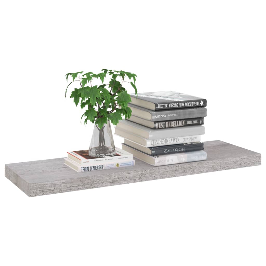 Prateleiras de parede 2 pcs 80x23,5x3,8cm MDF cinzento-cimento - Image 2